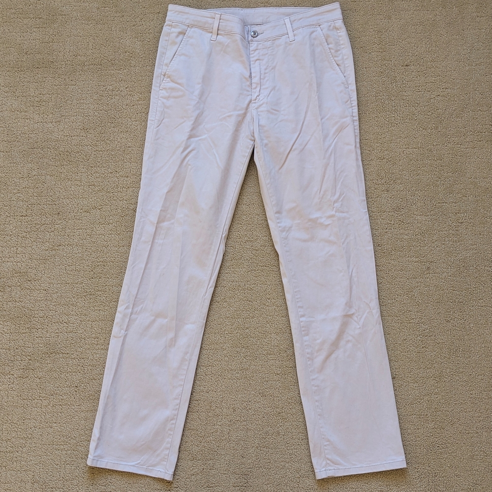 AG Adriano Goldschmied The Lux Khaki Tailored Trouser Pants Mens 31R Cream Chino